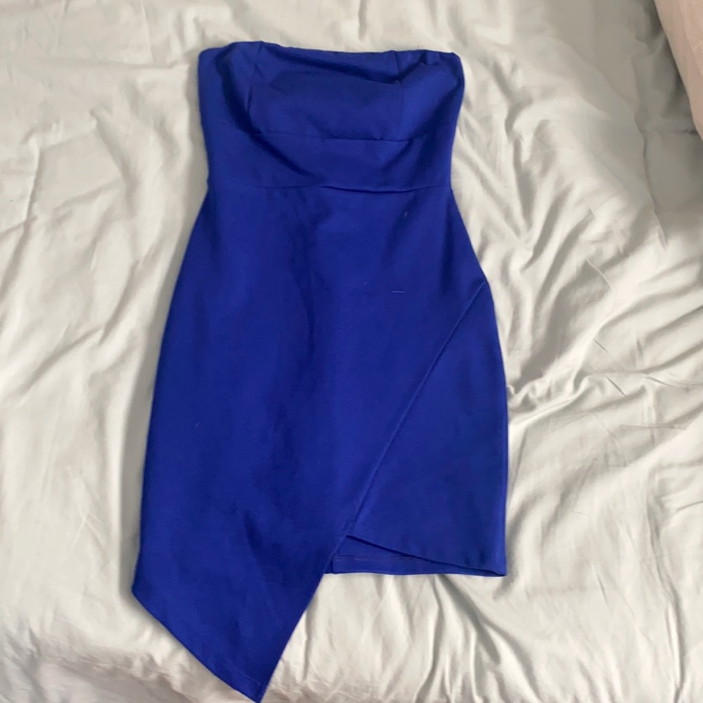 Dark blue strapless dress xs
